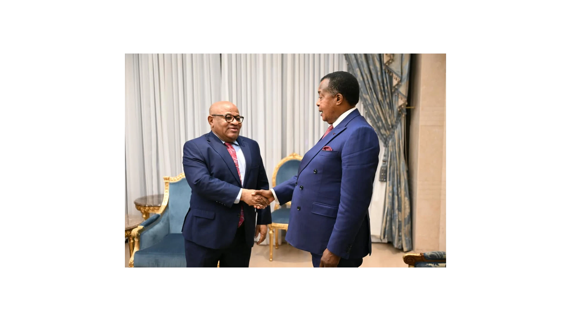 Mohamed El-Amine Souef et Denis Sassou-N’Guesso échangent sur les enjeux de sécurité en Afrique centrale.