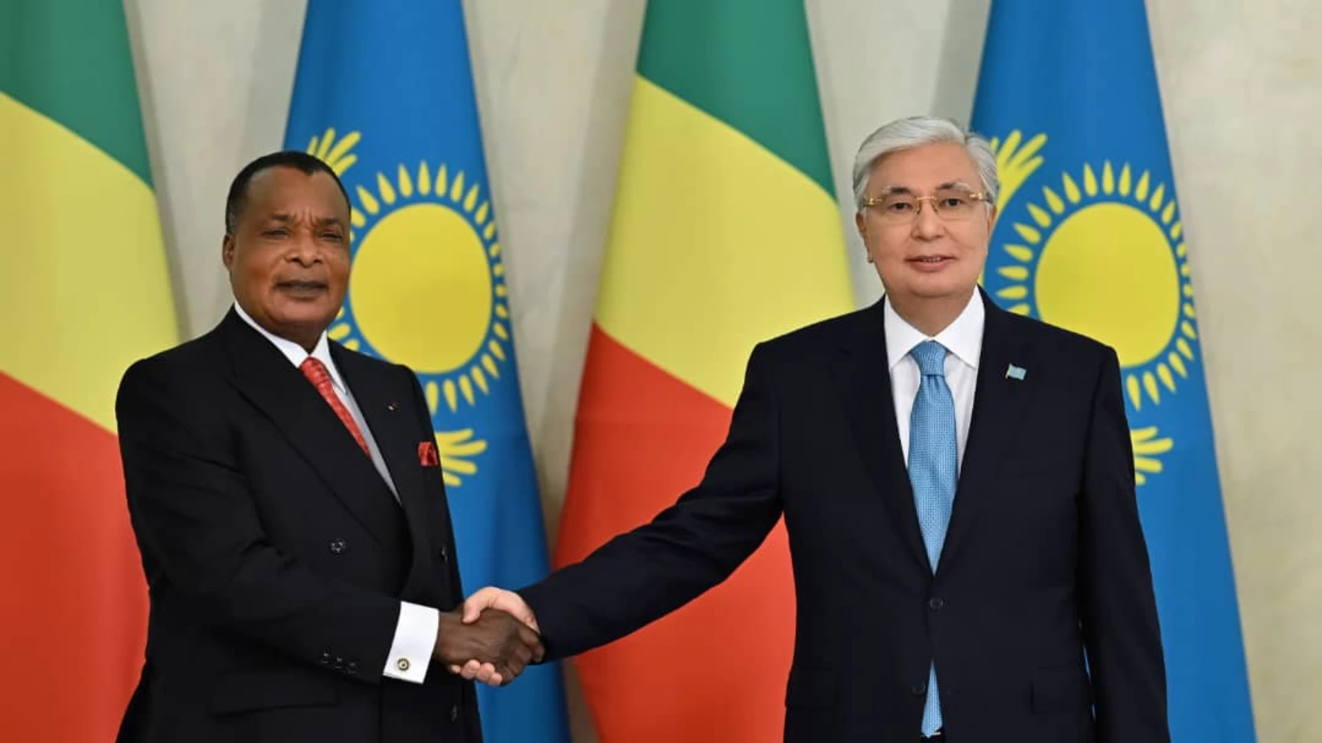 Rencontre entre Kassym-Jomart Tokaïev et Denis Sassou-N'Guesso au Kazakhstan
